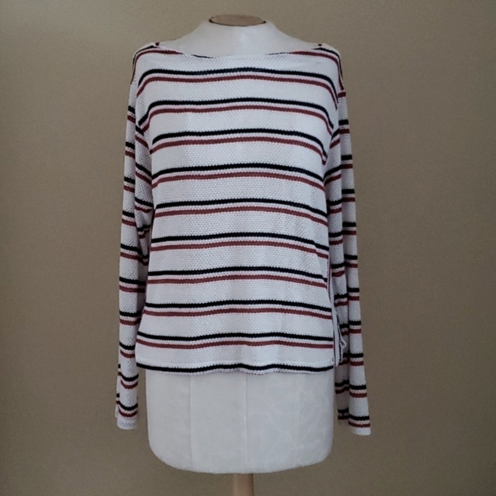 Socialite Stripe Knit Top Size Large